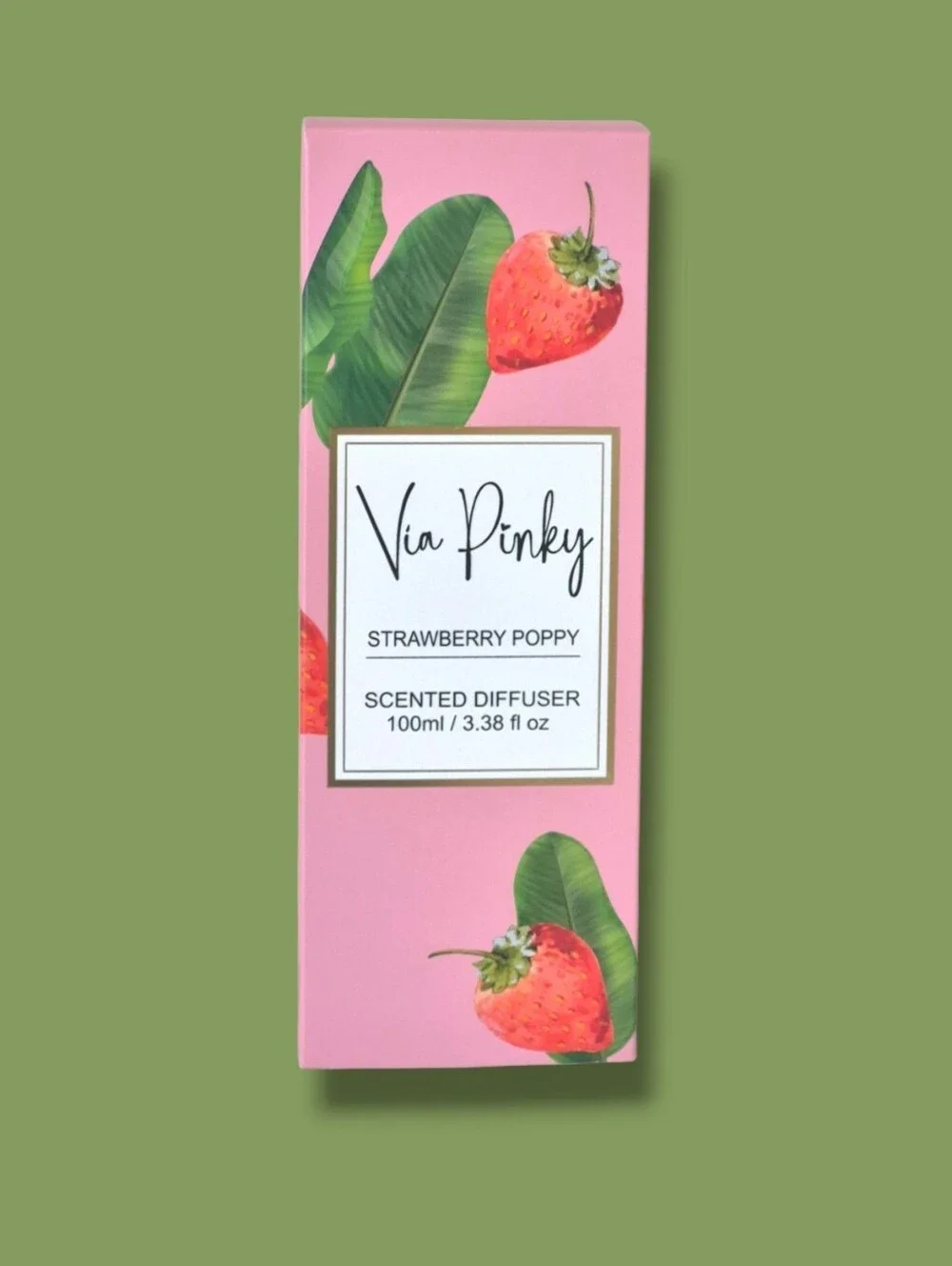 VIA PINKY Strawberry Poppy Scented Reed Diffuser - 33.8 fl oz / 100ml